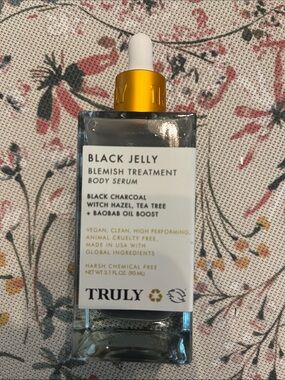 TRULY Black Jelly Blemish Treatment Body Serum - Black with Gold Dropper